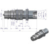 Szybkozłącze hydrauliczne wtyczka long M22x1.5 gwint zewnętrzny EURO (9100822W) (ISO 7241-A) Waryński