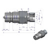 Szybkozłącze hydrauliczne wtyczka M20x1.5 gwint zewnętrzny EURO (9100822W) (ISO 7241-A) Waryński