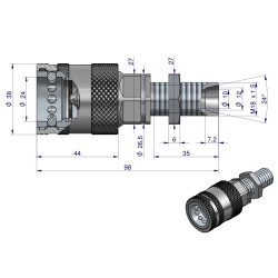 Szybkozłącze hydrauliczne gniazdo long z eliminatorem ciśnienia M18x1.5 gwint zew. EURO PUSH-PULL (ISO 7241-A) Waryński