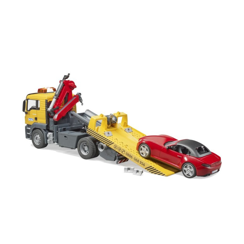 MAN TGS pomoc drogowa z samochodem roadster 03750 Zabawka Bruder