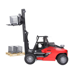 Wózek widłowy Linde HT160 z paletą i koszem 02513 Zabawka Bruder