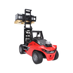 Wózek widłowy Linde HT160 z paletą i koszem 02513 Zabawka Bruder