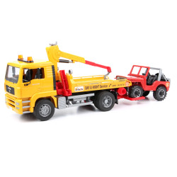 MAN TGS pomoc drogowa z samochodem JEEP  02750 Zabawka Bruder