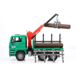 MAN TGA z żurawiem do drzewa + pnie 02769 Zabawka Bruder