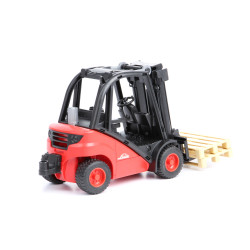 Wózek widłowy Linde H30D + dwie palety 02511 Zabawka Bruder