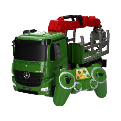 Zdalnie sterowany 1:20 Mercedes Arocs transporter z żurawiem i pniami  2,4GHz E352-003 Zabawka  Double Eagle