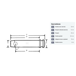 Sworzeń 22x78 mm kat.1